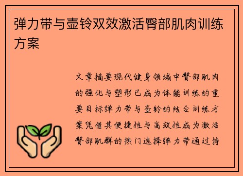 弹力带与壶铃双效激活臀部肌肉训练方案