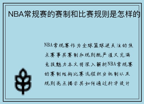 NBA常规赛的赛制和比赛规则是怎样的